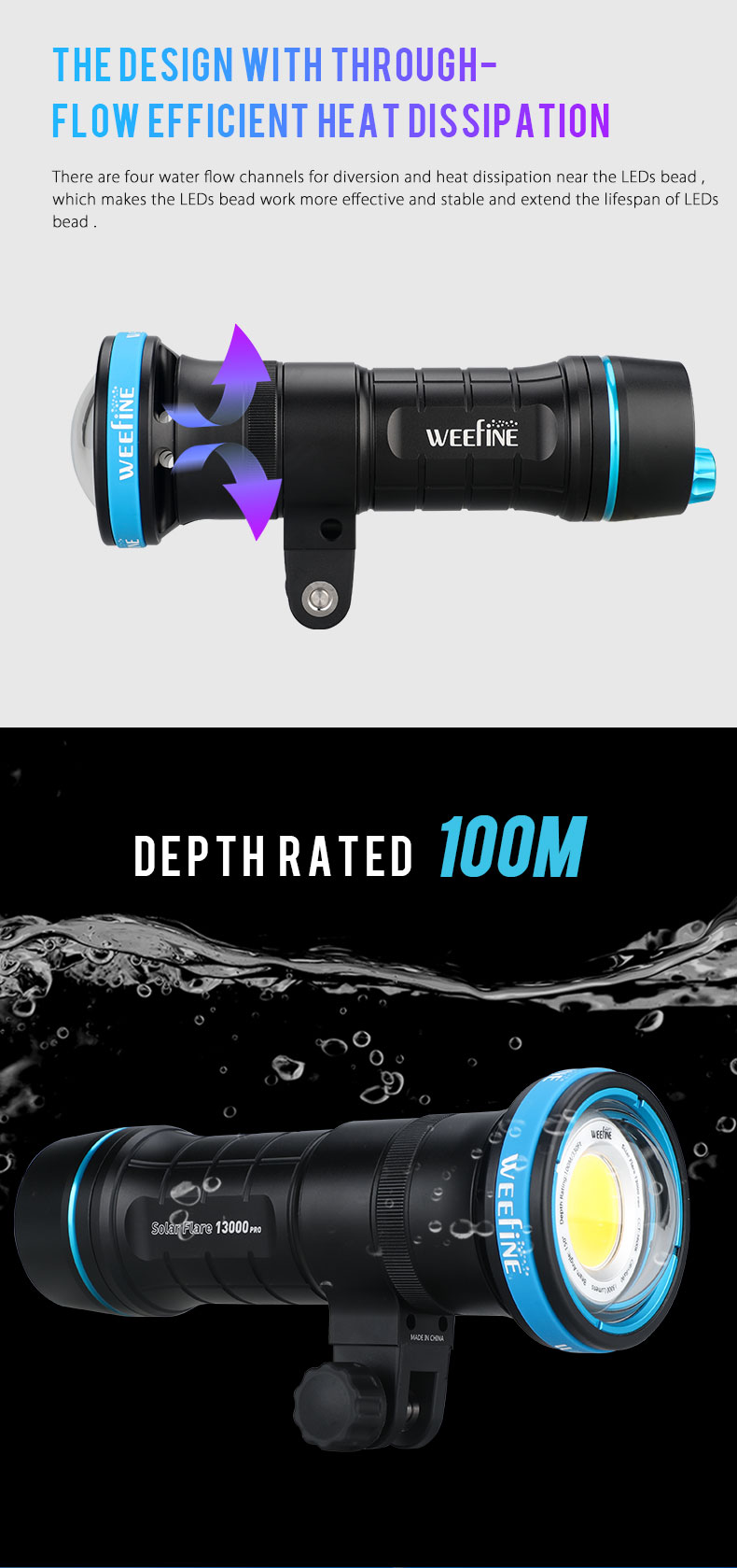 Weefine Solar Flare 13000 Pro COB LED Ra90 150 Degree Strobe Mode Photo Video Light